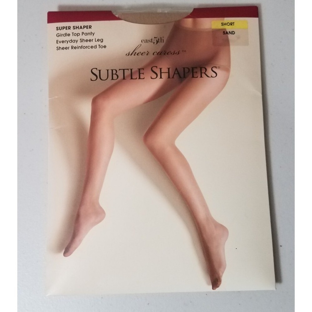East 5th Sheer Caress Subtle Shapers Super Shaper Pantyhose Short Sand 6319 NEW
